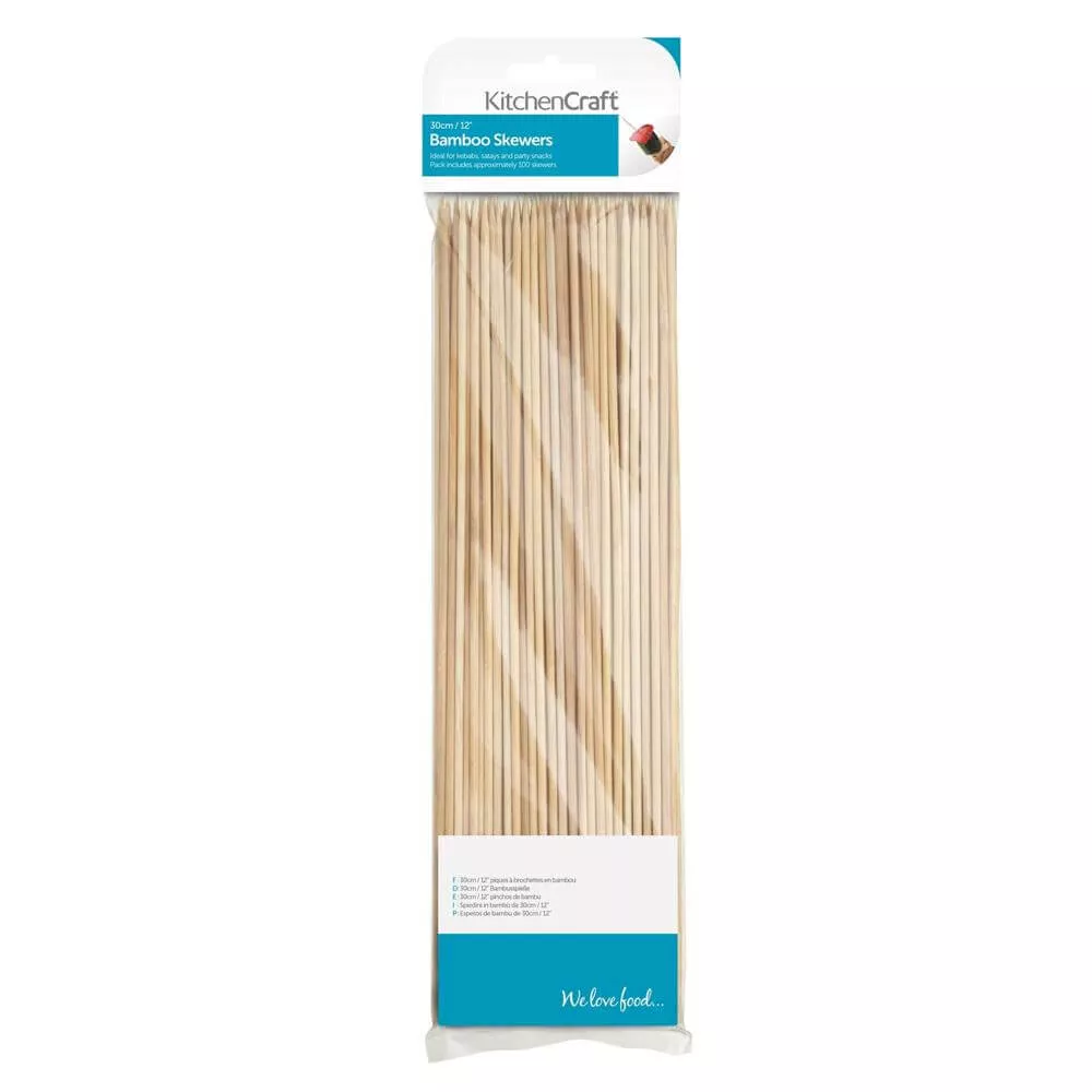 Kitchen Craft Bag of One Hundred 30cm Bamboo Skewers